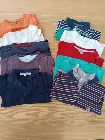 Lot de 10 t-shirts à manches longues taille 18mois