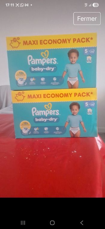 2 paquets de couches pampers taille 5 neuf 