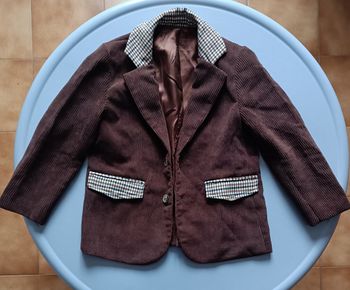 Veste blazer en velours et pied de poule 6ans
