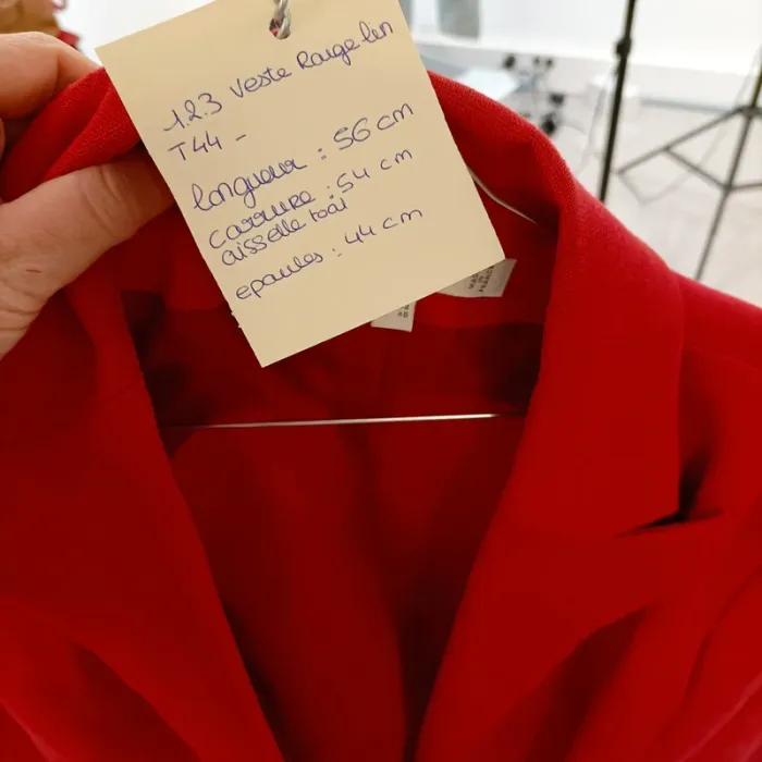 Veste été habillée  rouge fermé avec un lien (A1005) - photo numéro 11