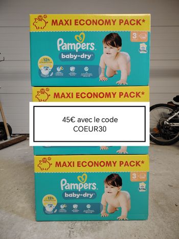 408 couches pampers baby-dry en taille 3