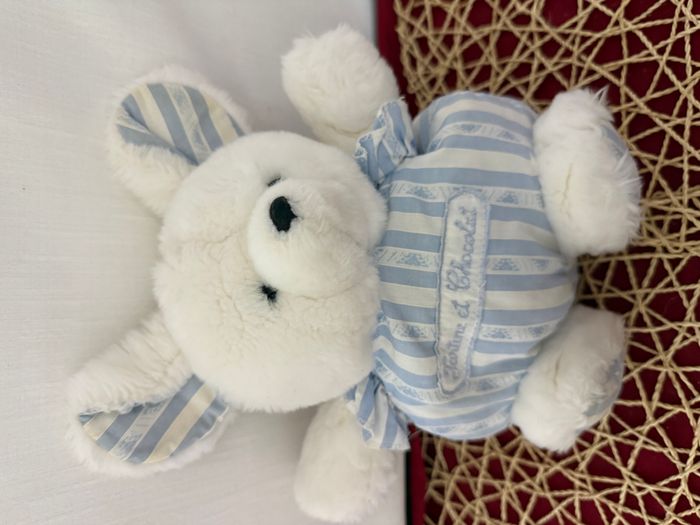 TARTINE ET CHOCOLAT Souris Doudou Peluche Et Tissu Rayé