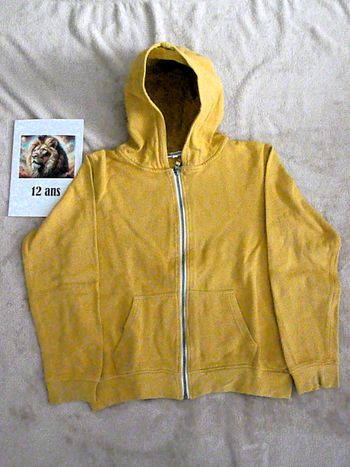 Veste zippée jaune 12 ans