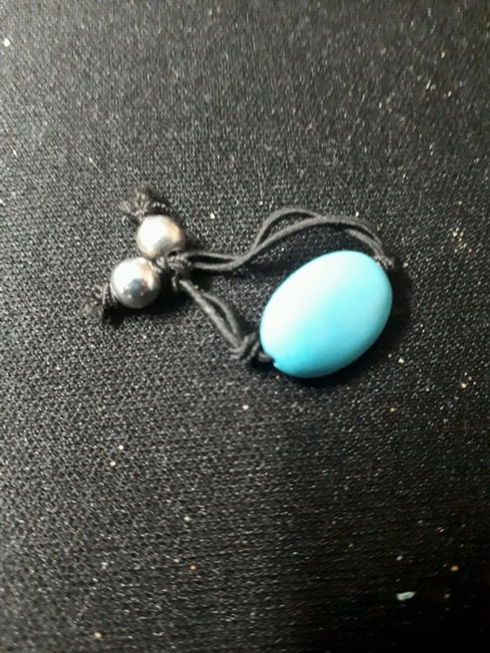 Bague élastique bleu et noir - photo numéro 4