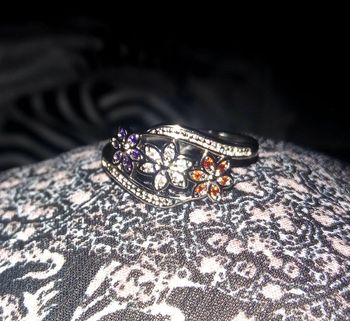 Bague fleurs plaquée argent taille 60