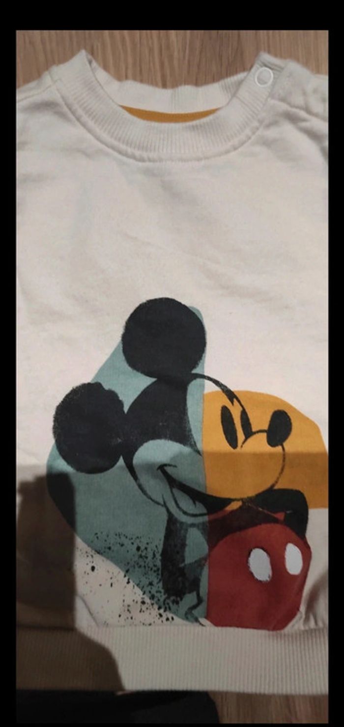 Ensemble jogging et sweat en molleton gratté Mickey 3 mois 60 cm - photo numéro 3