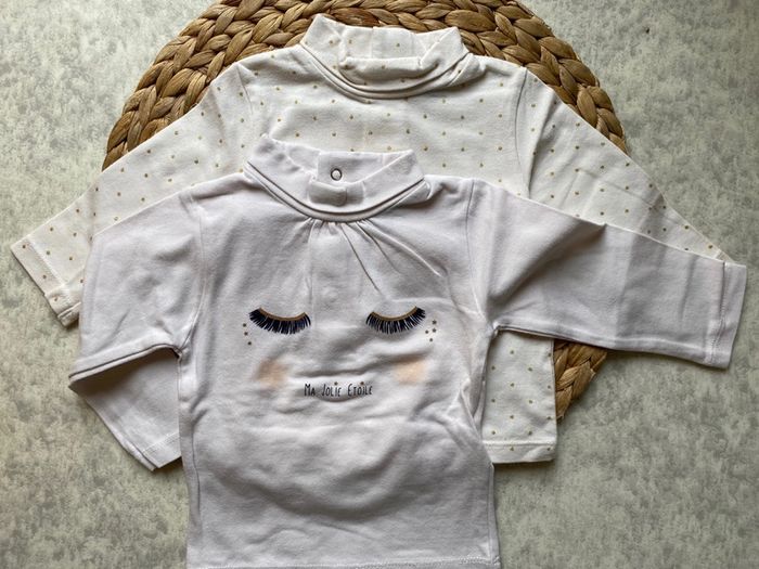 Lot t-shirts col roulé Kiabi 6 mois - photo numéro 5