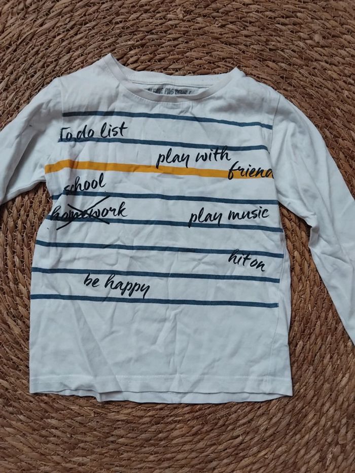 Tee-shirt manches longues, même pas peur, 4 ans