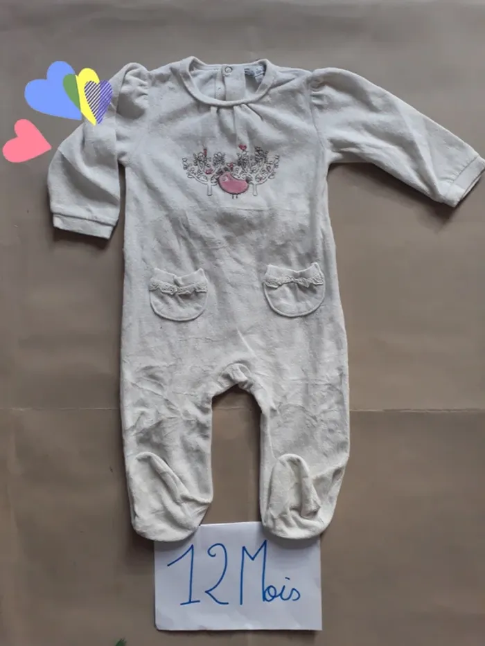 Pyjama / Grenouillère velours 12 Mois