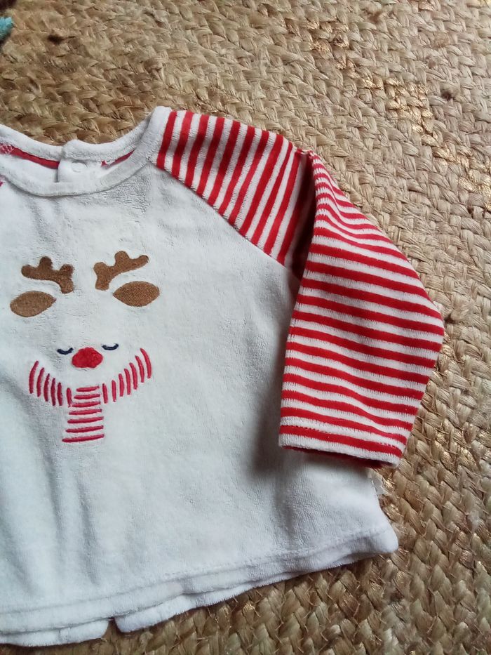 Pyjama 2 pièces en velours rayé thème Noël Obaibi taille 9 mois - photo numéro 5