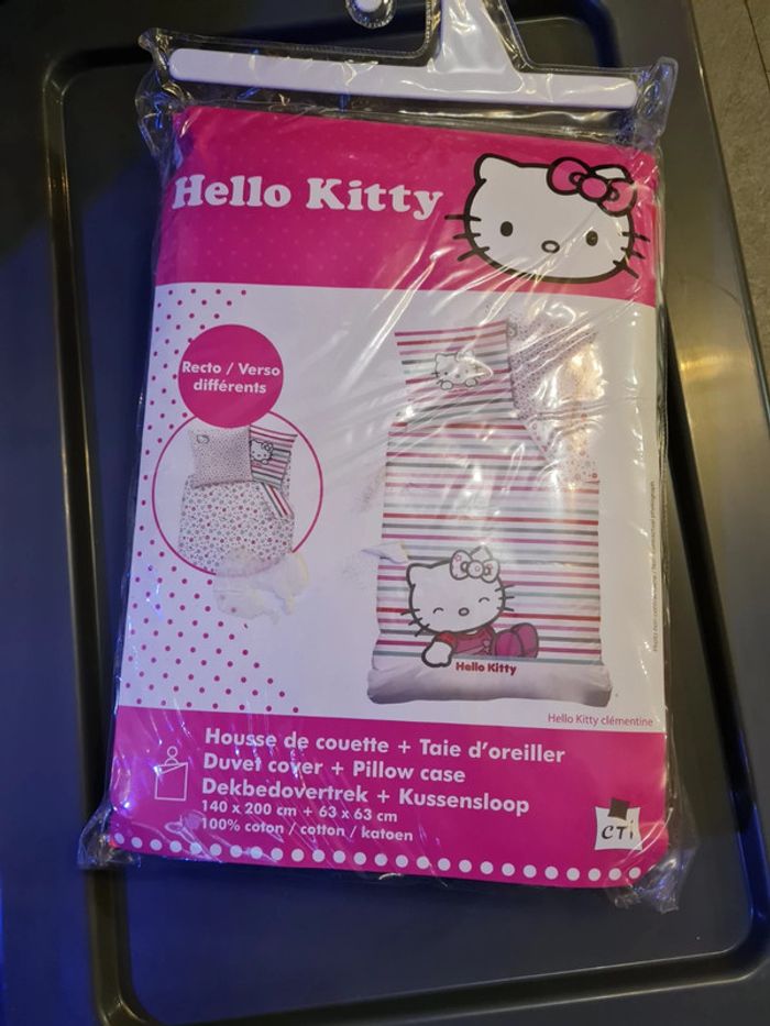 Parure de lit 1 personne hello kitty 100% coton