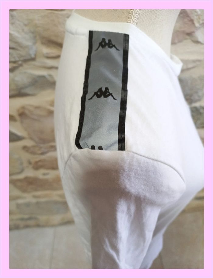 T-shirt Kappa XS blanc avec bande logo sur les épaules XS - photo numéro 4