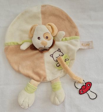 Doudou rond plat choco le chien - Baby Nat