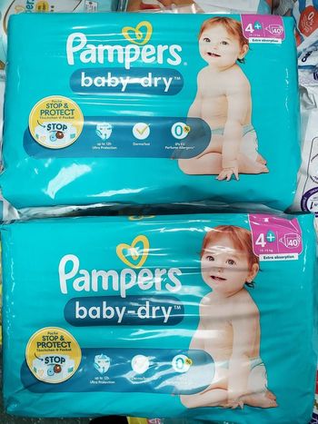 couches Pampers Taille 4+, 2 paquets.