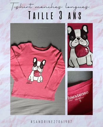T-shirt manches longues rose