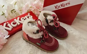 Bottes Bottines Cuir Zip Fourrure Extérieur 1er pas 👣 Kickers T22