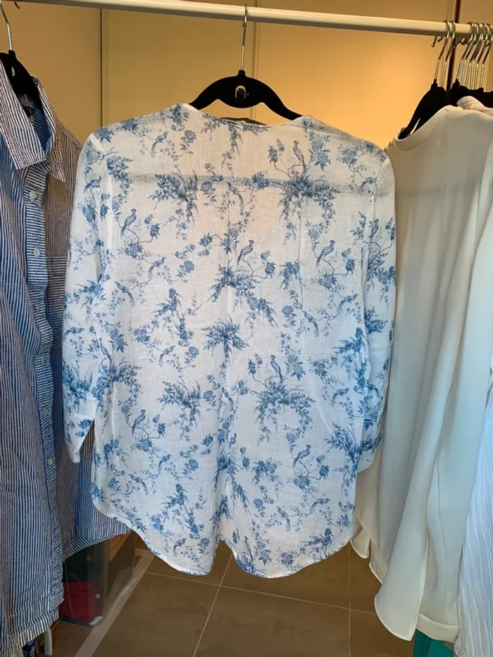 Chemisier Zara lin et coton taille M - photo numéro 5