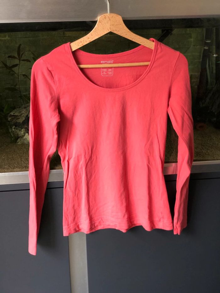 T shirt rose manches longues