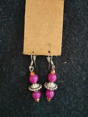 Boucles d'oreilles fantaisie roses