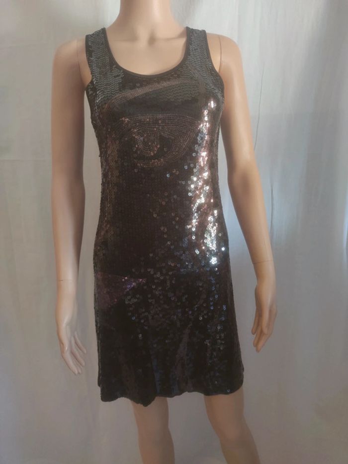 Robe sans manches à sequins T. 36 / 38 💮 91% Coton 9% Spandex - photo numéro 2