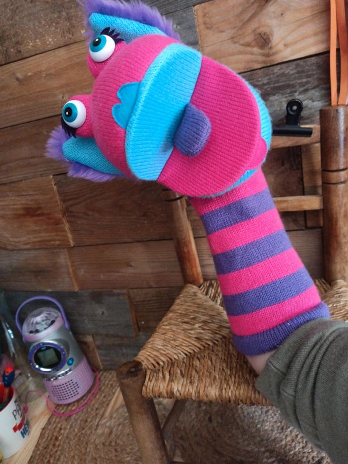 Peluche marionnette the puppet company tbe chaussette kitty - photo numéro 4