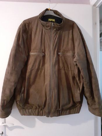 Manteau homme en suédine marron clair Atlas for men 4XL