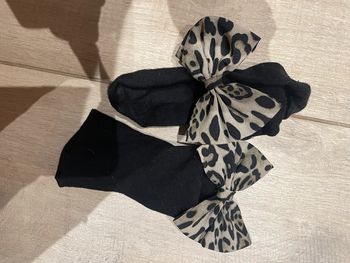Chaussette noir avec noeud léopard calzedonia