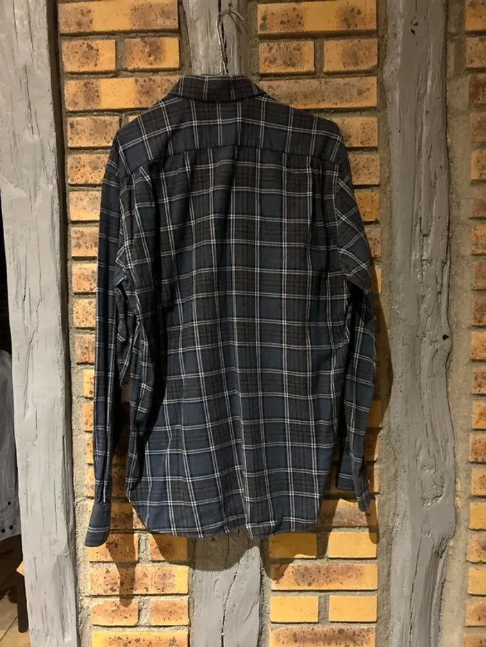 Chemise à carreaux homme, café coton taille L - photo numéro 3