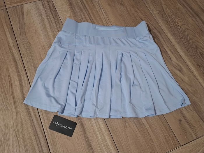 Jupe tennis femme avec short sport golf jupe-pantalon avec poches bleu ciel - photo numéro 2