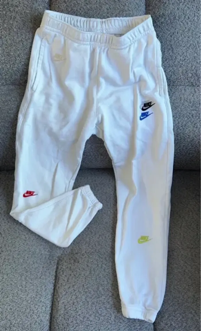 Jogging blanc logo multicolore Nike - photo numéro 2