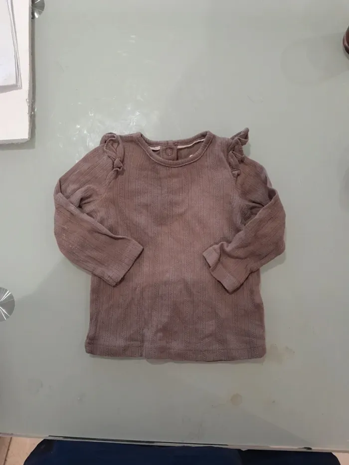 Haut marron fille 6/9 mois 74cm