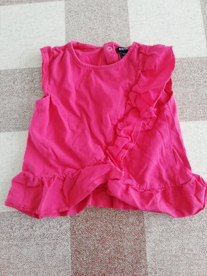 Tee shirt manches courtes rose 12 mois Kiabi
