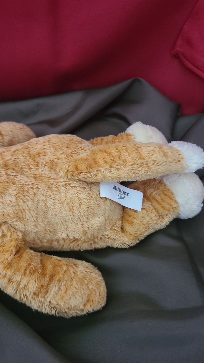 Peluche chat roux tigré Très doux Avec un foulard 30cm Althans - photo numéro 5