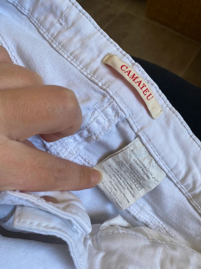 Jean blanc Camaïeu slim femme taille 36 - photo numéro 6