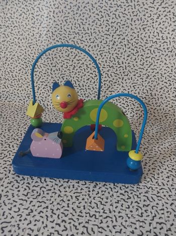 Jouet d’éveil en bois – Chat & souris