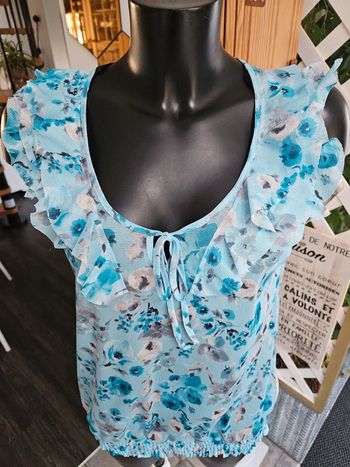 Jbc blouse bleu à fleurs taille 42