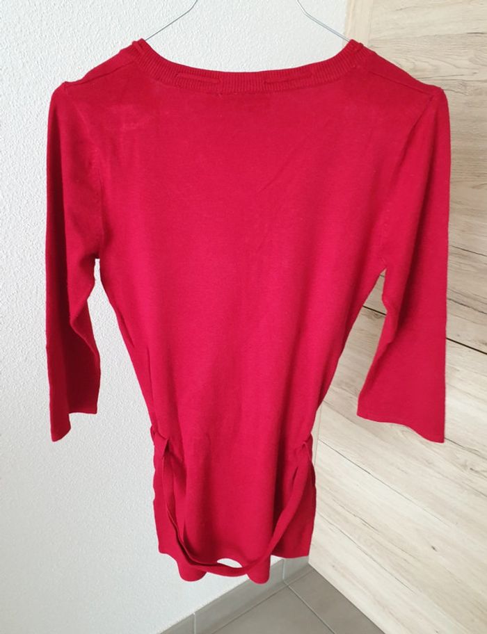 Pull manches 3/4 rouge - photo numéro 2
