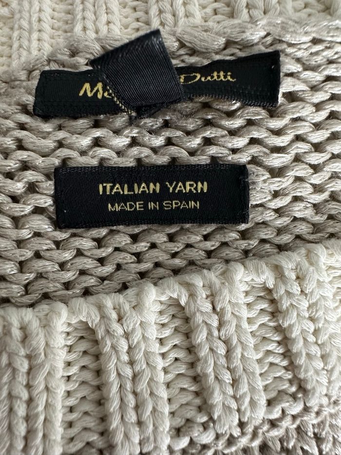 Pull en maille oversize beige et crème Massimo Dutti T40 L - photo numéro 8
