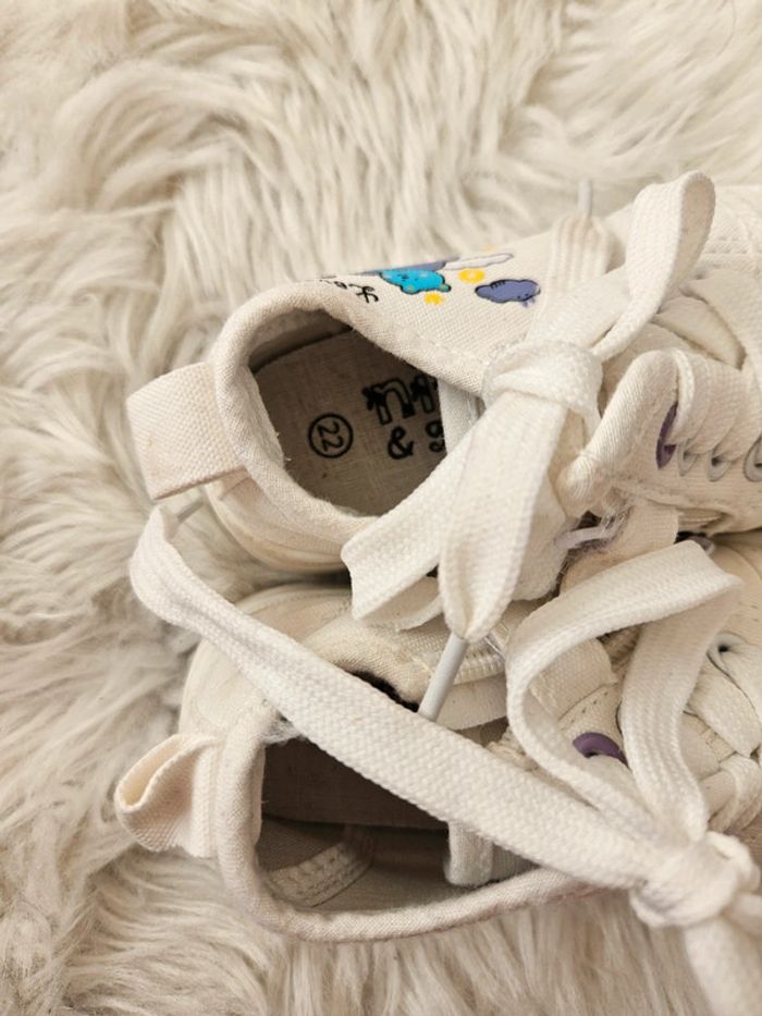 Chaussures blanches plate-forme pointure 22 - photo numéro 4