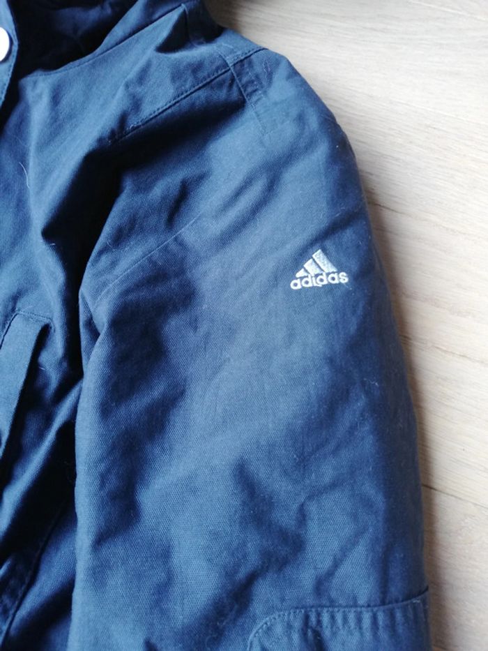 Long manteau veste Adidas vintage y2k gris capuche taille 36 femme - photo numéro 7