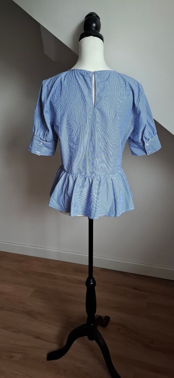 Haut à rayures bleues à broderie T.38 Mango - photo numéro 2