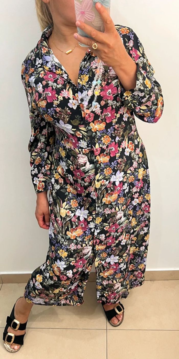 Robe chemise à fleurs - photo numéro 4