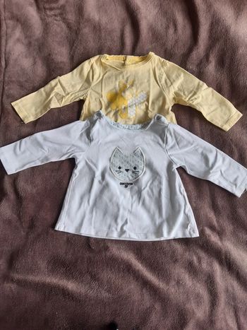 Lot 2 t shirts manches longues 6 mois obaibi