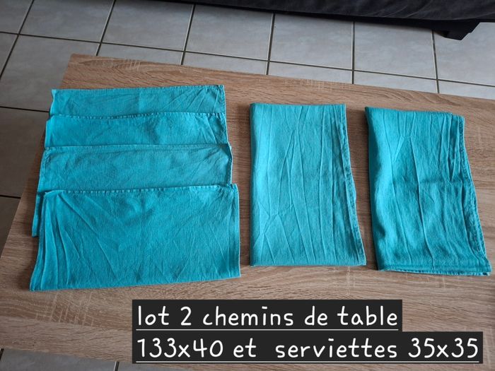 Linge de table turquoise