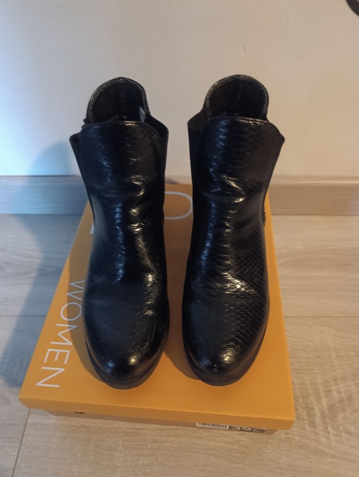 Bottines femmes, 39, noires, croco - photo numéro 5