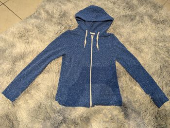 Gilet à capuche bleu chiné S