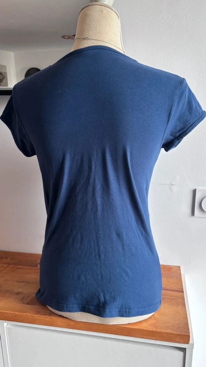 👕  tee shirt col rond bleu marine taille 38 40 m l - photo numéro 3