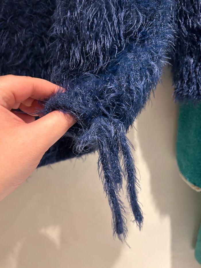 Pull grossesse doudou bleu marine motif pingouins – Taille 38/40 - photo numéro 3