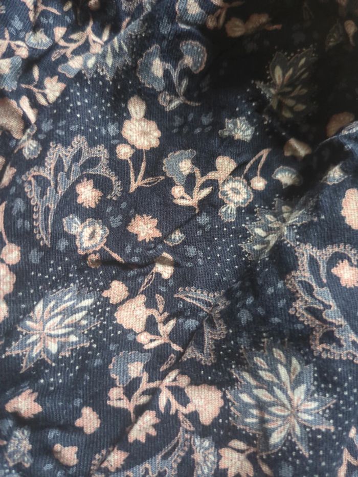 Robe bleu fleurs roses tao 5 ans vintage manches longues - photo numéro 2