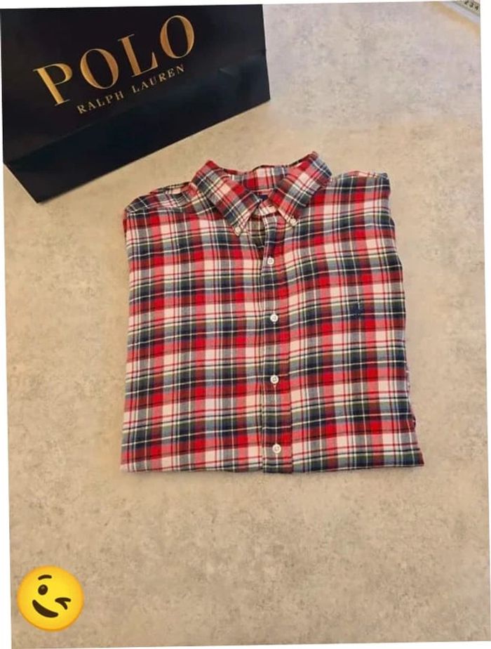 Chemise Ralph Lauren manche longue Taille XL rouge Homme Men CHE123